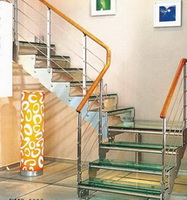 Stainless steel glass staircase 
